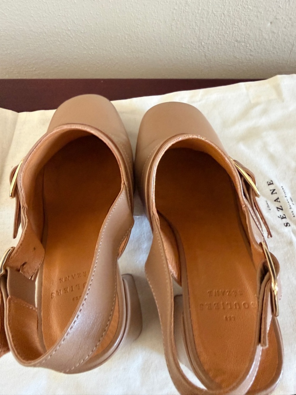 Sezane Rebecca High Clogs Smooth Light Beige - Size 36 - Picture 3 of 6